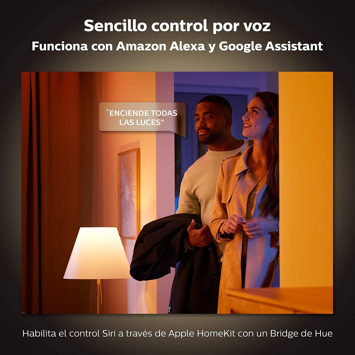 Philips Hue Milliskin - Foco Empotrable LED Inteligente, Color Blanco, Luz Blanca de Cálida a Fría, Regulable, Compatible con Alexa y Google Home, Pack de 3