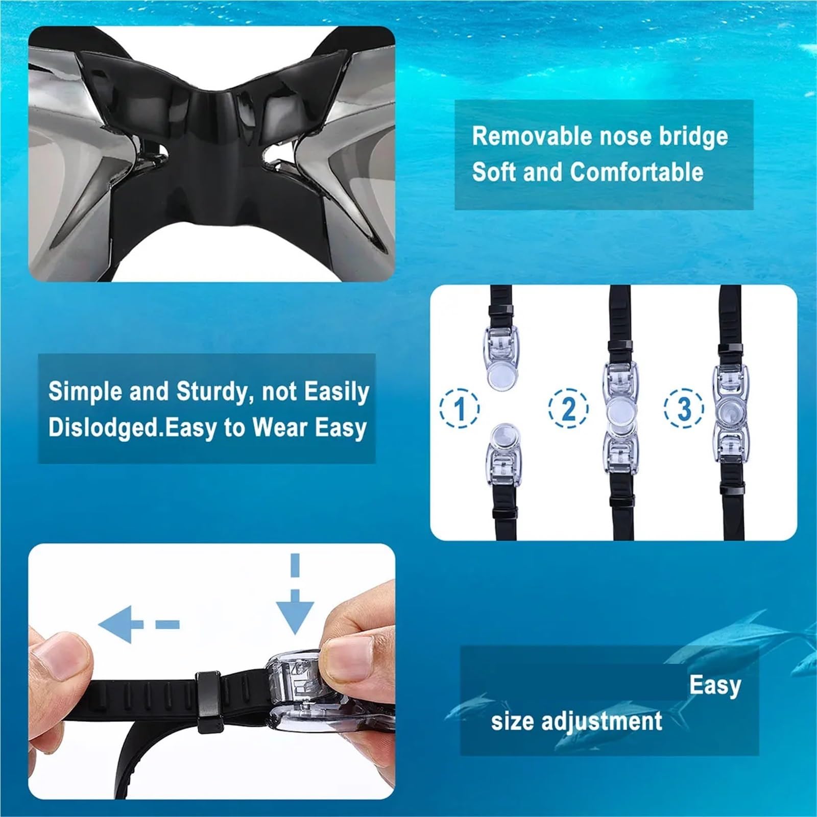 Occhialini da Nuoto Occhialini da Nuoto Professionali for Adulti con Lenti antiappannamento for Uomo e Donna, Impermeabili, Regolabili, in Silicone per Adulti Adolescenti