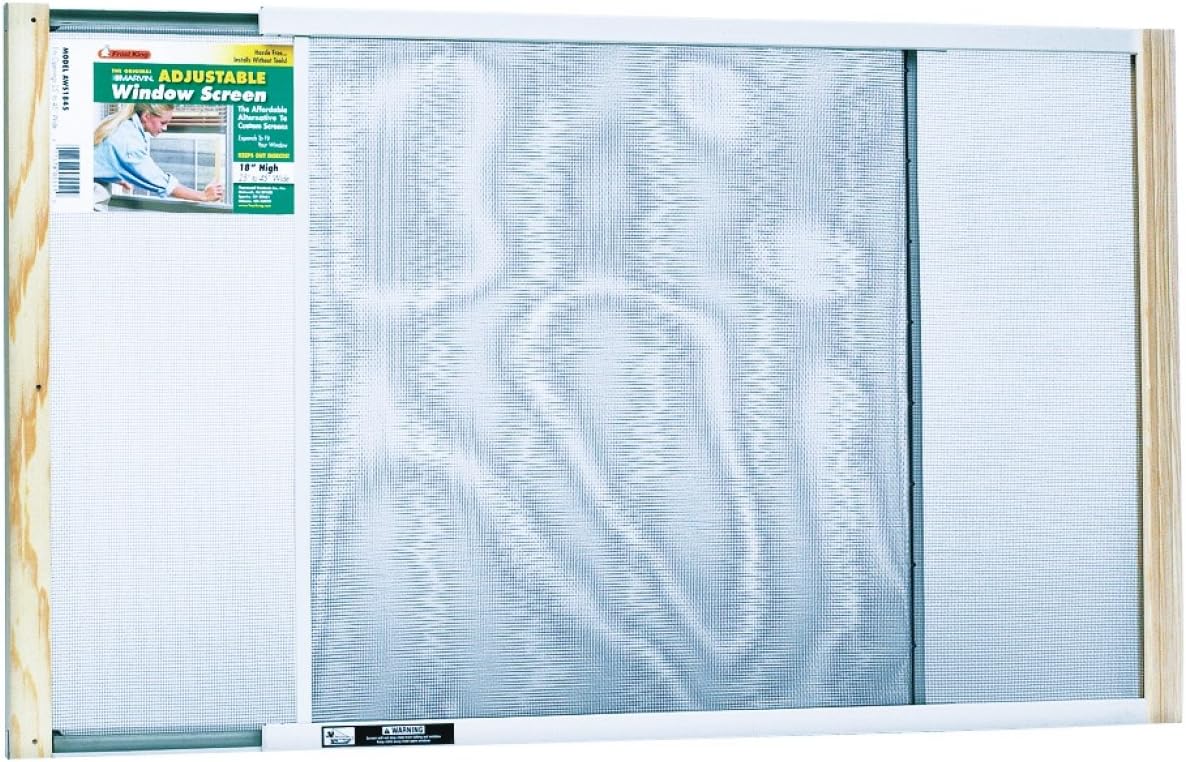 Frost King WB Marvin AWS1545 Moustiquaire Ajustable Pour Fenêtre – Hauteur 38 Cm, Largeur 63,5 à 114 Cm – Gris, Avec Clous