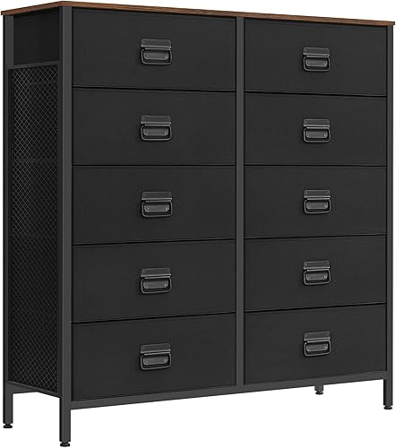 Miniatura 5 de SONGMICS Cómoda para dormitorio, unidad organizadora de almacenamiento con 6 cajones de tela, marco de acero y cómoda para dormitorio, unidad