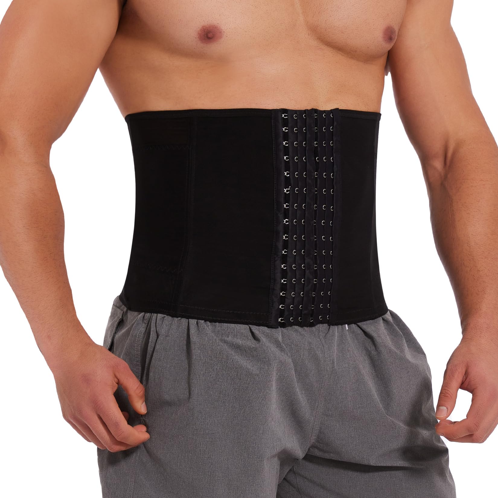 SLIMBELLE Waist Trainer for Men Belly Trainer Waist Slimming Belt Shaper Adjustable Weight Control Belly Corset Abdomen Trimmer Band for Male Adults