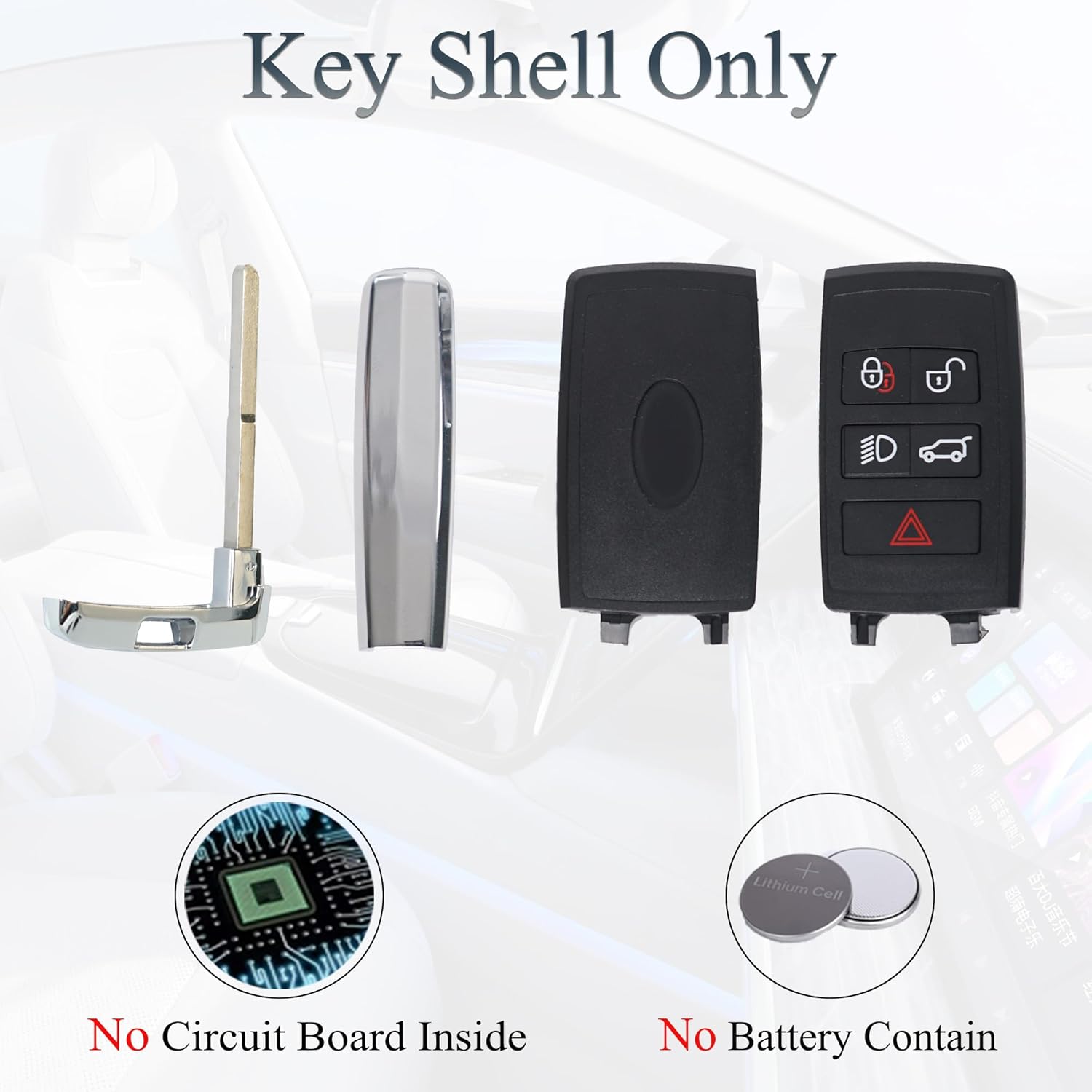 Smart Key Fob Shell Replacement Fits for Land Rover Range Rover Sport Evoque Discovery LR2 LR4 Jaguar XJ XE XF XK F Type F PACE 2010-2019 Keyless Entry Remote Control Pad Cover Updated - Image 4