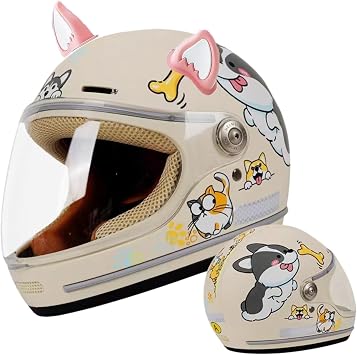 DOT Approved Kids Full Face Motorcycle Helmet with Cat Ears,Toddler Street Electric Scooter Dirt-Bike Go-Kart ATV Helmet,Boys Girls Moped Bicycle Helmet for 2-14 Years Old