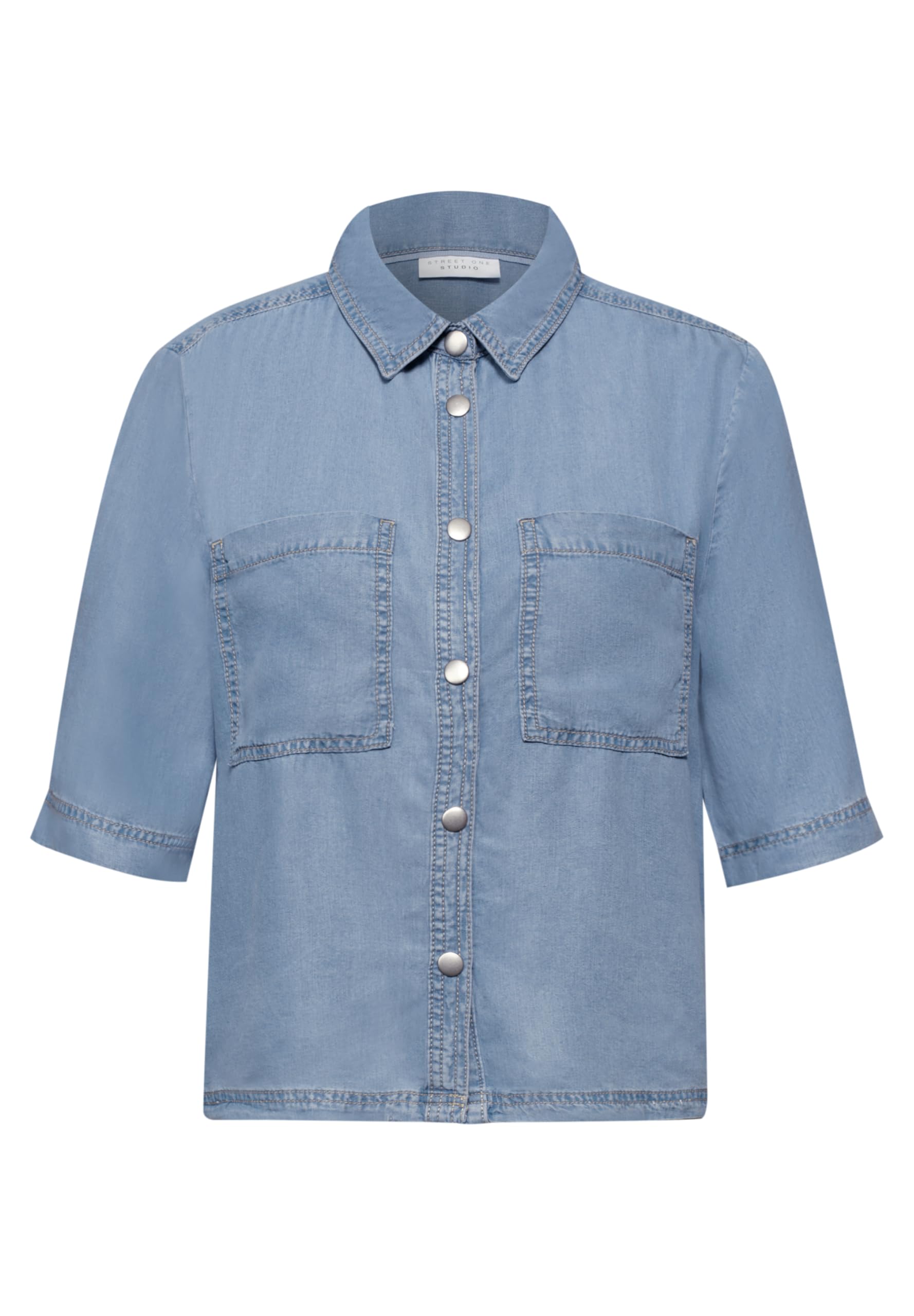 Street One Studio Kurzarm Bluse im Washed-Look