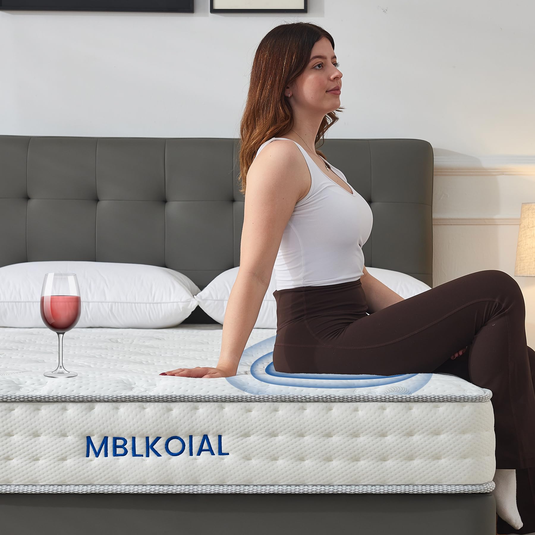 Colchón de 90 x 200 cm, colchón de muelles ensacados con 7 zonas, H3, altura de 20 cm, colchón de muelles con espuma viscoelástica para adultos