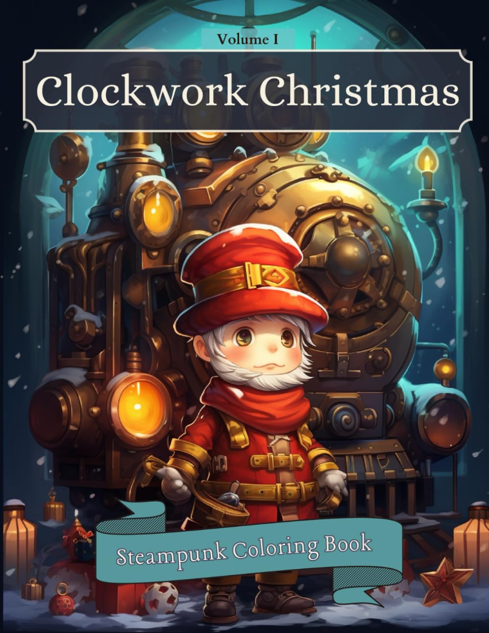 Clockwork Christmas Steampunk Coloring Book Volume 1: A Mesmerizing World of Festive Mechanical Marvels for Adults, Teens and Seniors (Clockwork Christmas Steampunk Coloring Books)
