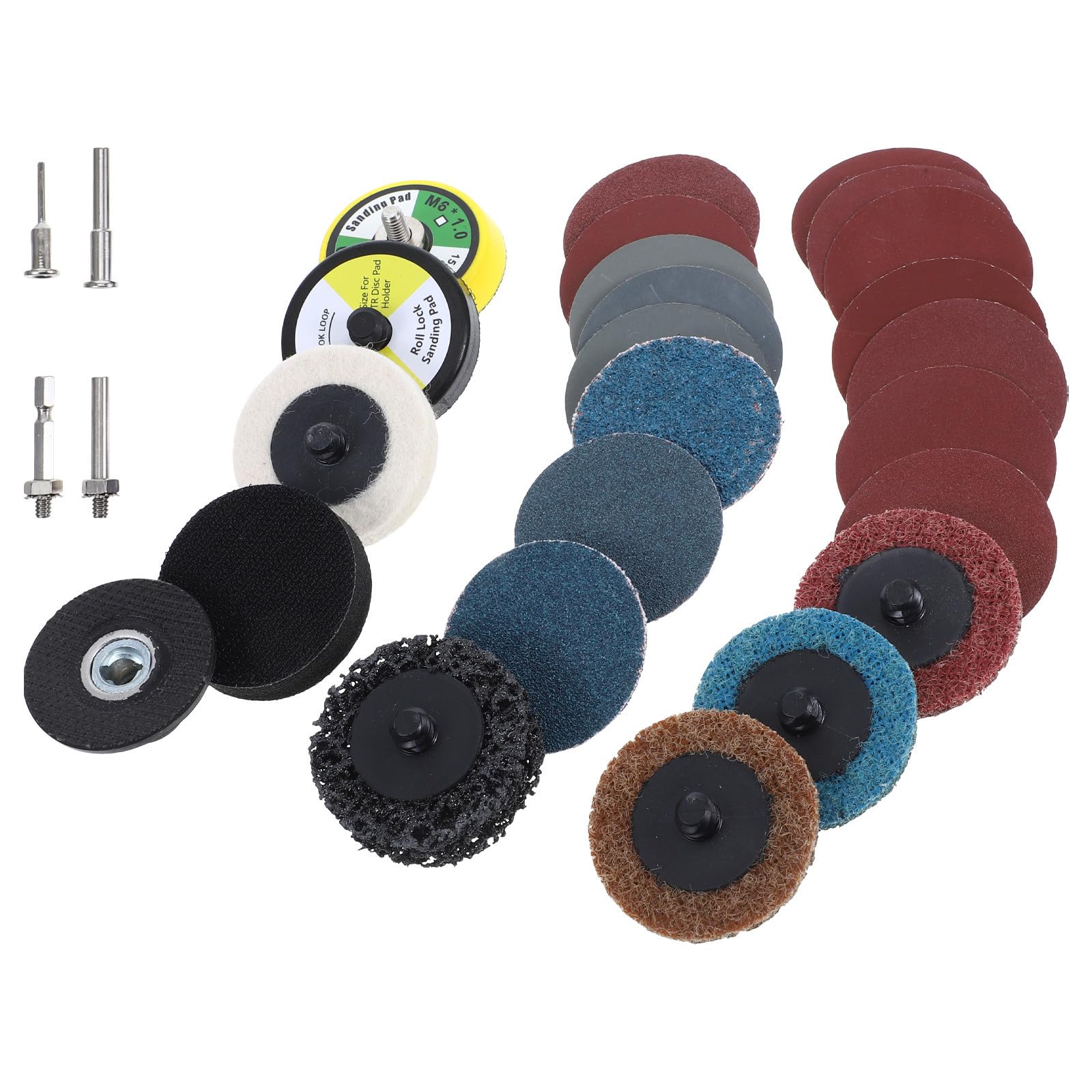 LIFKOME 300 Stück Tellerschleifer Schleifpapier Bohraufsatz 50mm 2 Zoll 3mm und 6mm Schaftstützplatten Körnung 36 3000 für Bohrmaschinen und Schleifmaschinen Metall und Holzbearbeitung