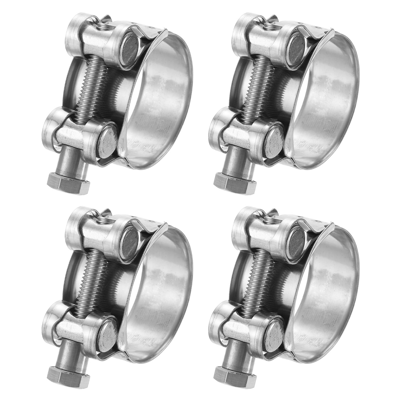 sourcing map 4Pcs T-Bolt Hose Clamp Working Range 44-47mm 201 Stainless Steel Intake Intercooler Clamps Adjustable Tube Clamps for Tubes Pipes