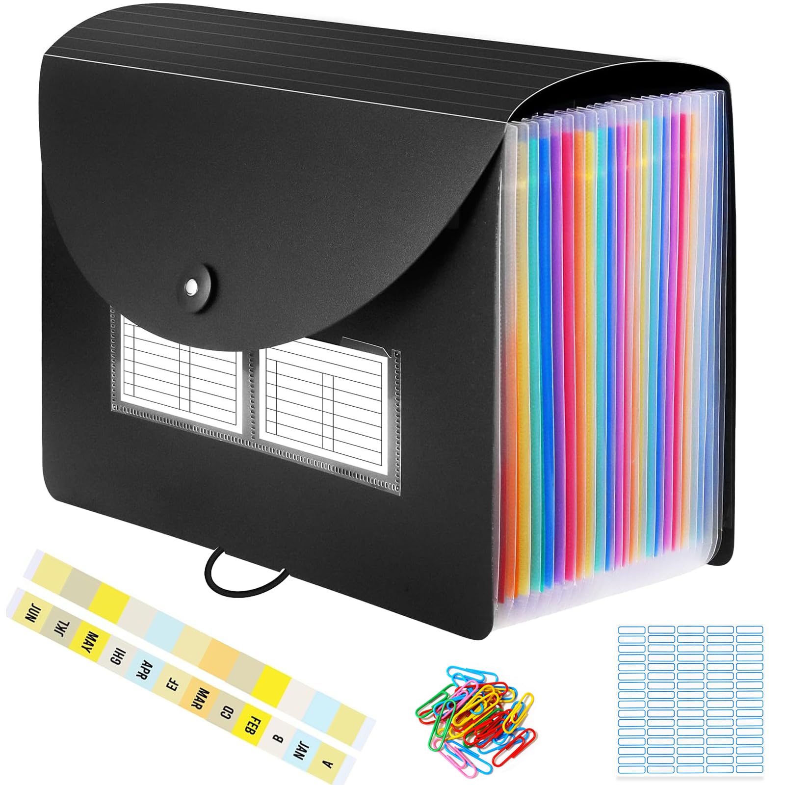 Cartelle Portadocumenti Espandibili A4 - 2 Pezzi, 13 Tasche, Con Coperchio, Per Ufficio E Scuola - Foto 7