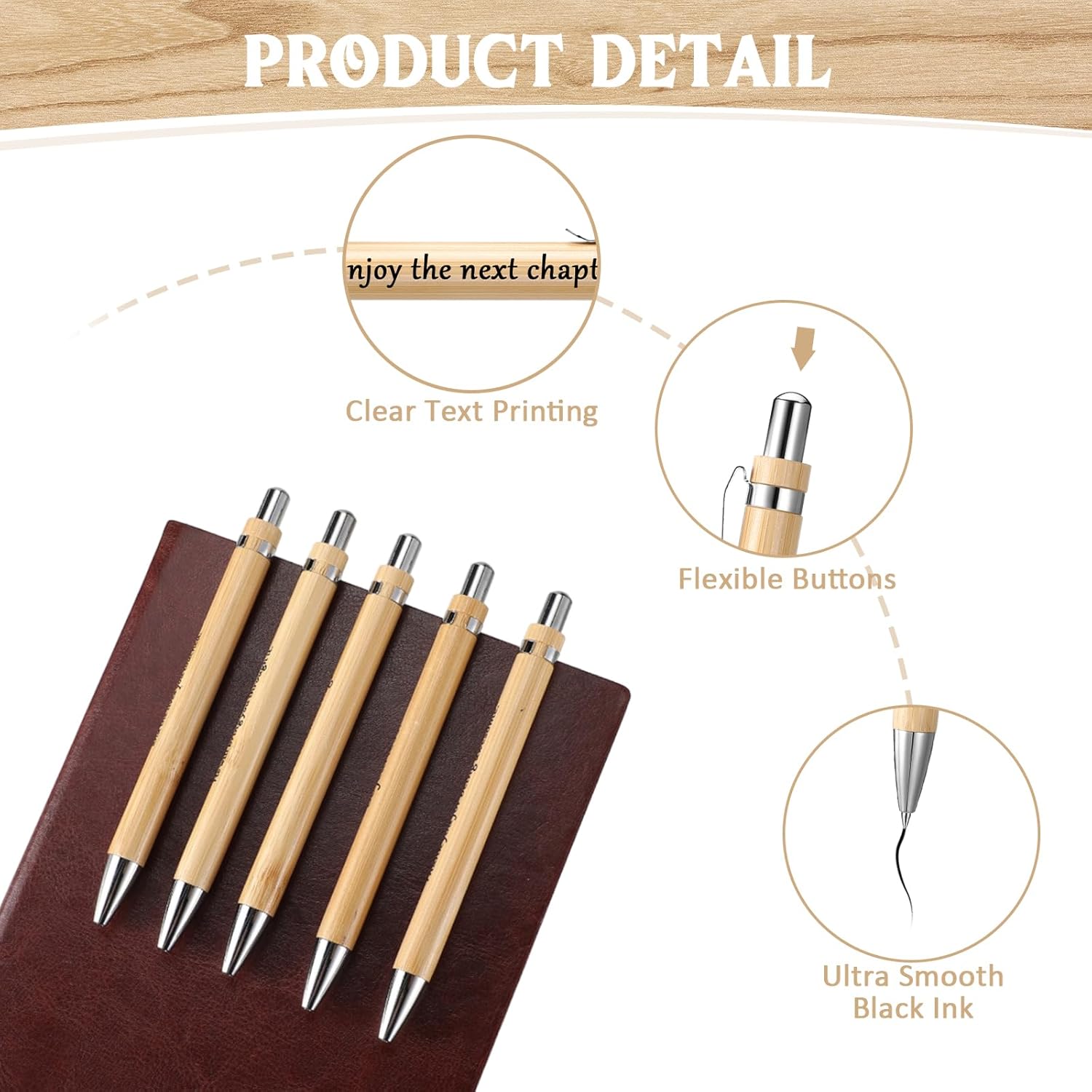 Teling 100 Pcs Inspirational Pens in Bulk Motivational Ballpoint Pens Bulk with Funny Sayings Quotes Positive Thank You Gifts for Adults Employees Coworkers Team Staff(Wood Color,Rustic Style)