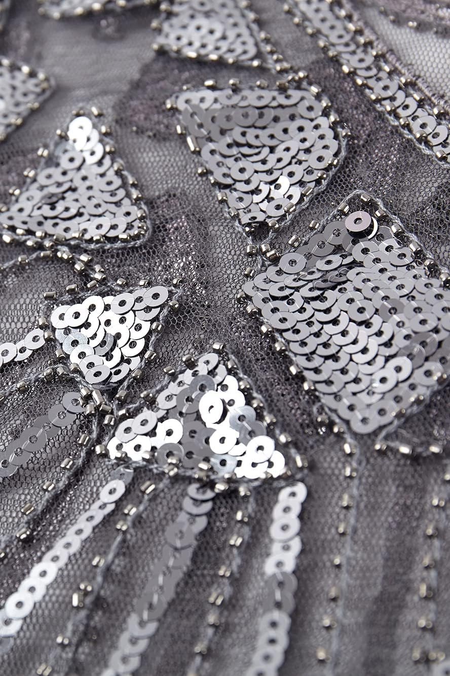 BABEYOND 1920s Shawl Wraps Sequin Beaded Evening Cape Bridal Shawl - Image 5