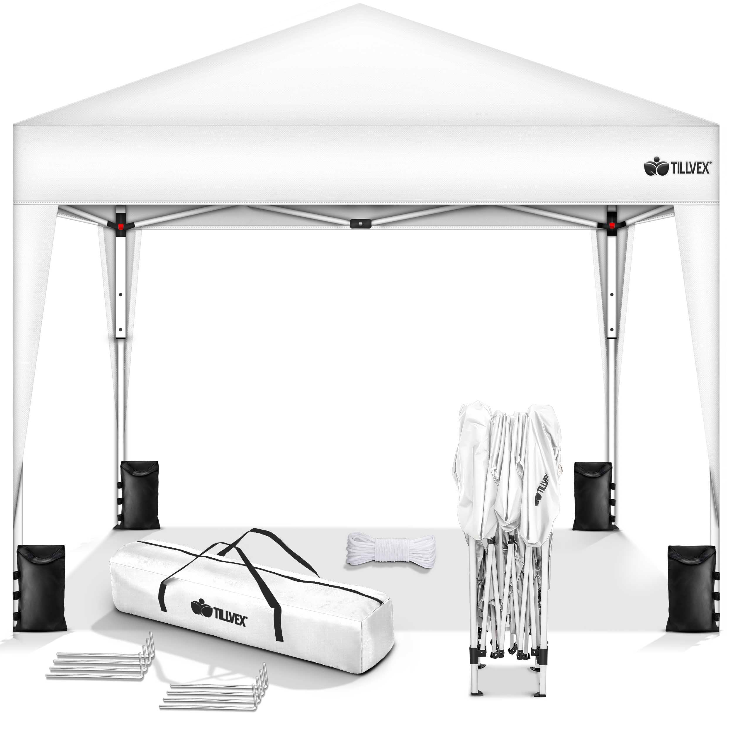 Tillvex Gazebo 3x3m Impermeabile Pieghevole Pop-Up Regolabile in Altezza con Protezione UV 50+ Tenda da Giardino Bianco