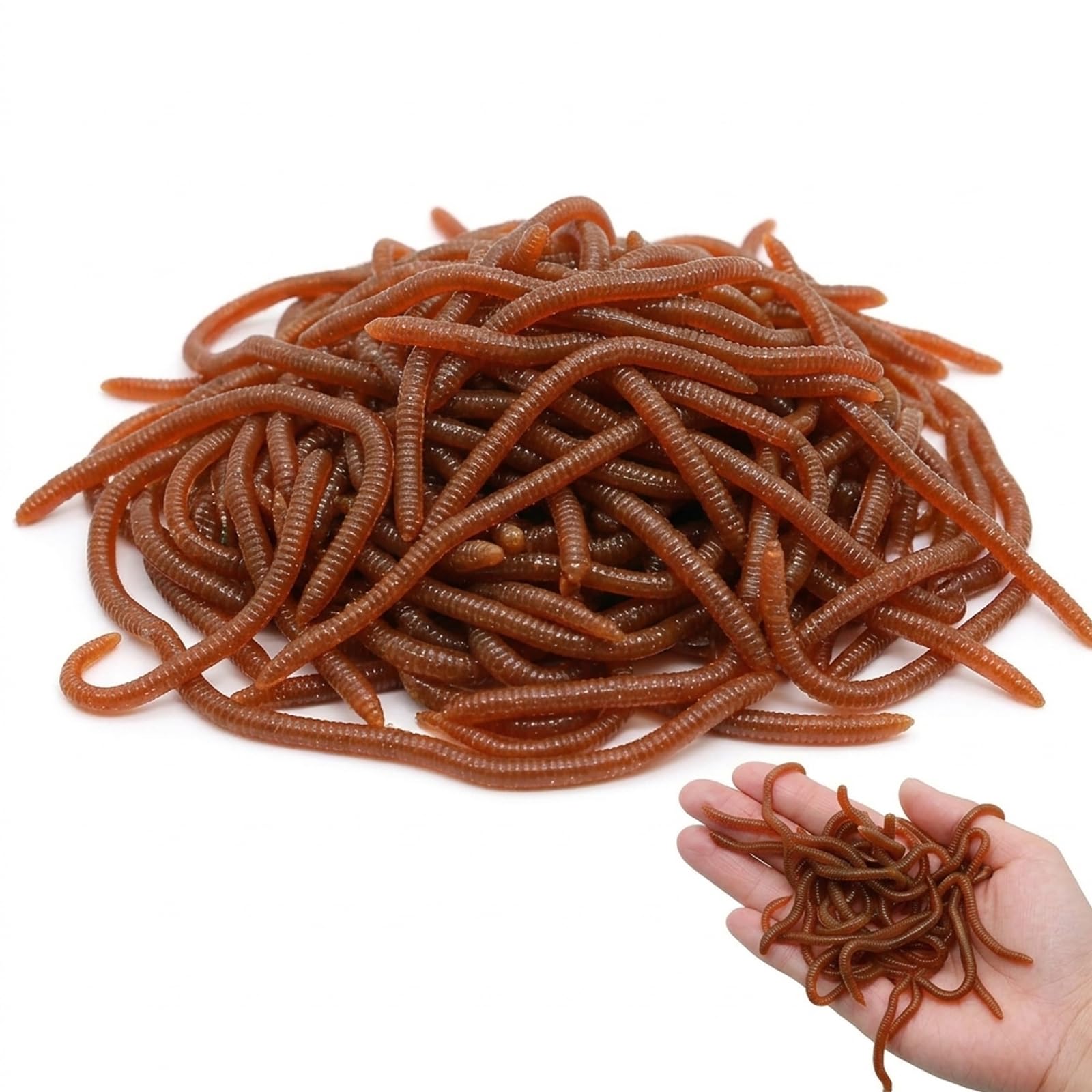 120pcs Fake Worms,Set for Fishing Bait and Party Pranks,Earthworms for Fishing for Outdoor Events