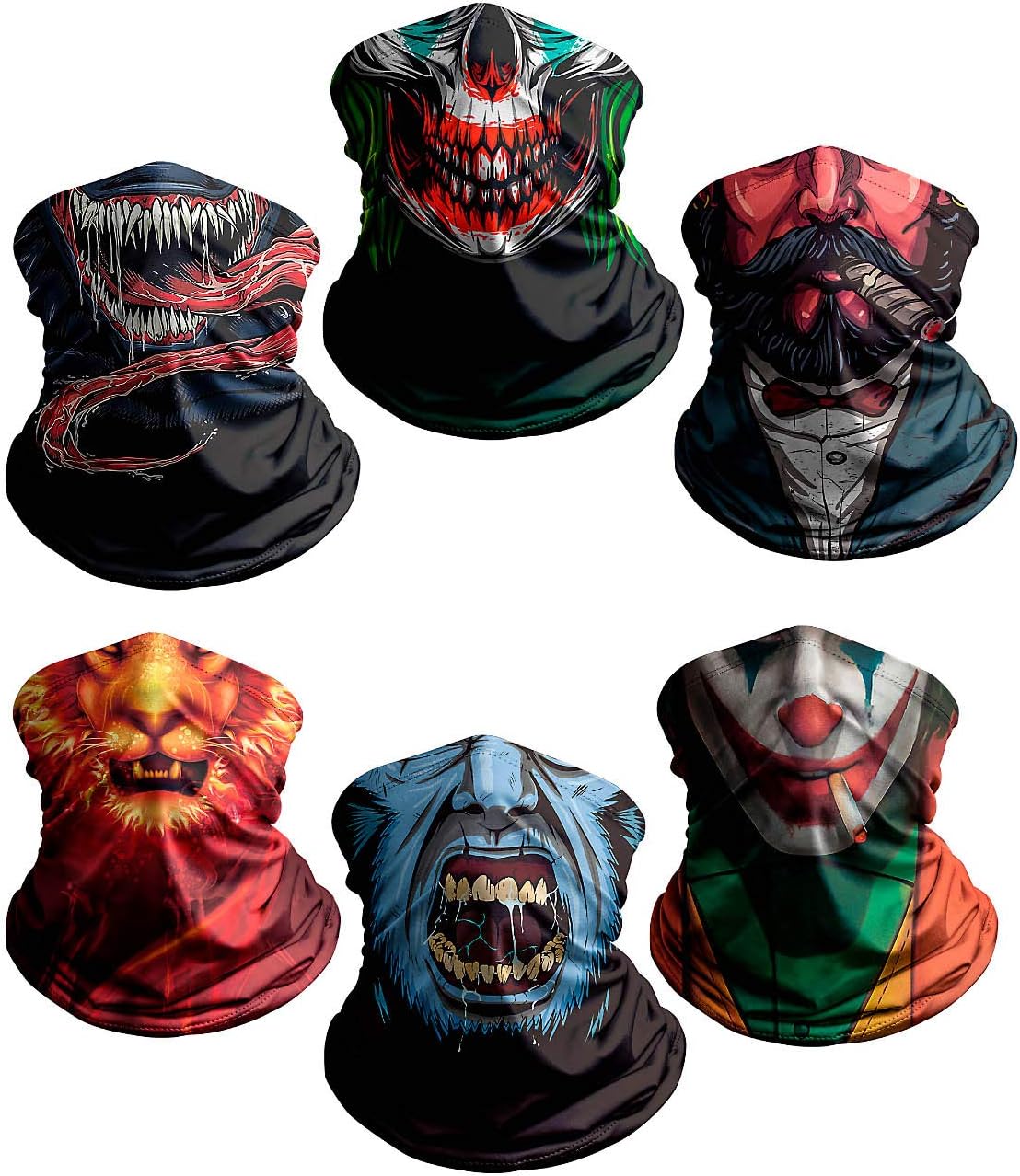 Halloween Mask Creative 3D Skull Face Mask Cooling Scarf Neck Gaiter Bandana Artistic Balaclava