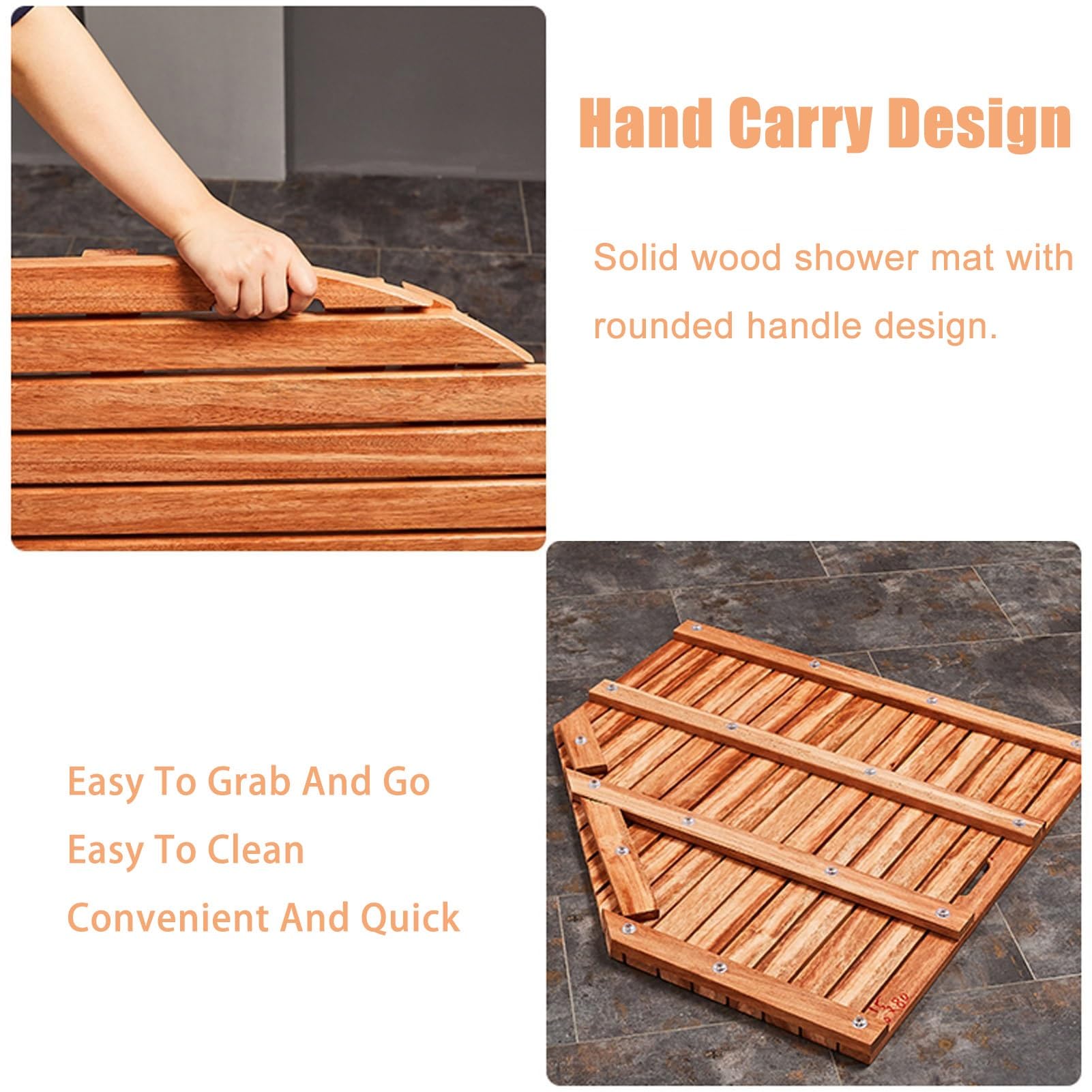 badematte Holz Breite 30 60 80 90 cm, große Duschmatte aus Holz, rutschfeste Duschmatte für drinnen und draußen, für luxuriöse Wellnessbereiche und Badewannen.(30CM X 95CM)