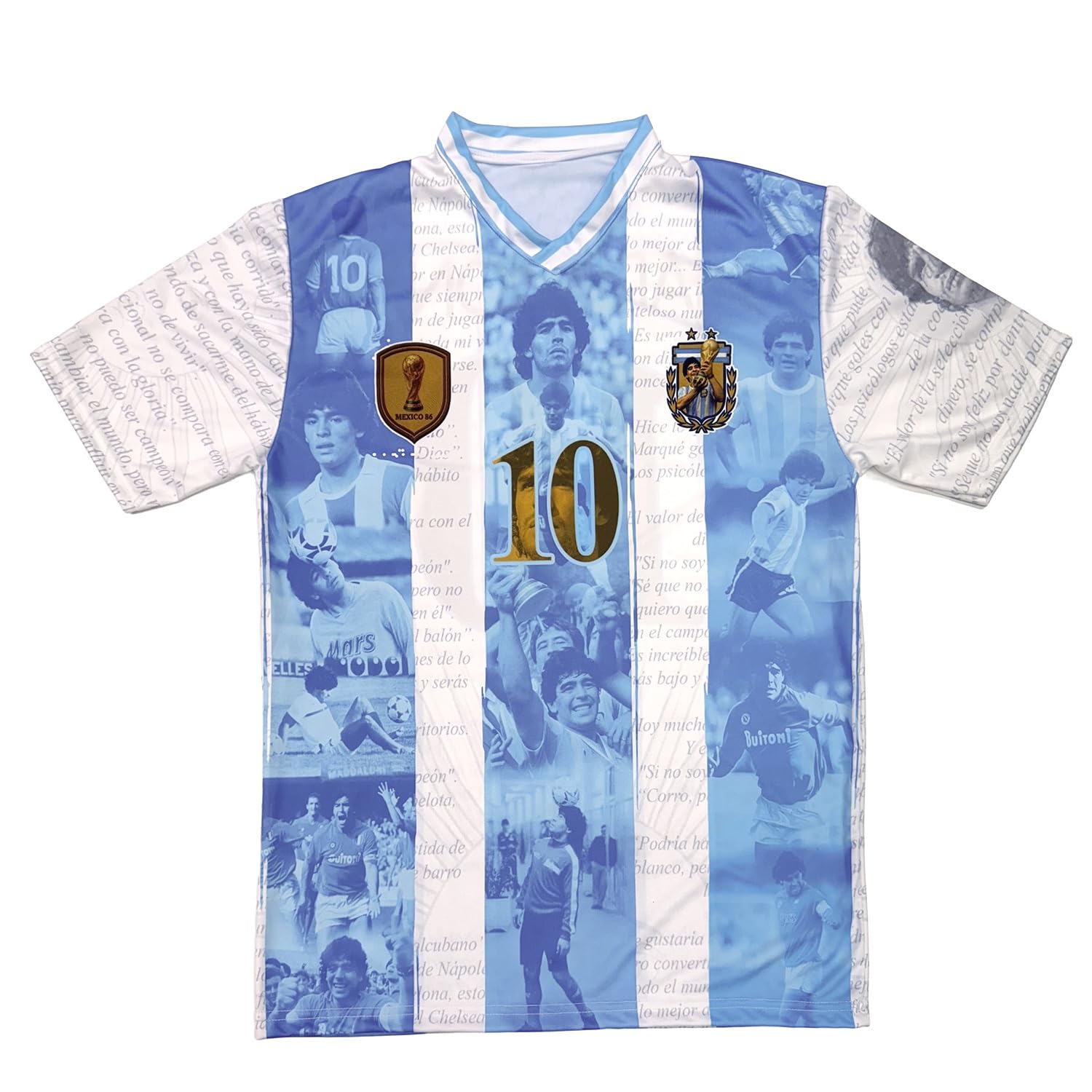 Soul up Camiseta de Fútbol Diego Armando Maradona - El Pibe de Oro. Réplica Oficial. Camiseta de Fútbol Argentina para Niño y Adulto.