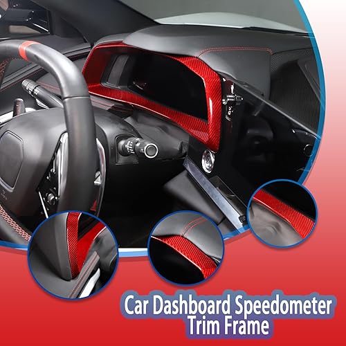 Miniatura 3 de Marco de panel de salpicadero compatible con Chevrolet Corvette C8 Stingray 2020-2023 100% fibra de carbono real, 1 pieza de accesorios de marco