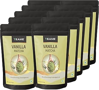 Vanilla Matcha Tea Powder - 500g (330 Servings) | Make Delicious Macha Vanilla Latte | 100% Natural | Ceremonial Grade | Flavoured Matcha