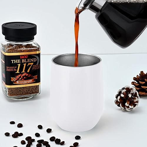 Miniatura 2 de Lifecapido Sublimation Blanks - Vasos de vino de acero inoxidable de 12 onzas, vaso de vino de doble pared aislado al vacío con tapas para vino,