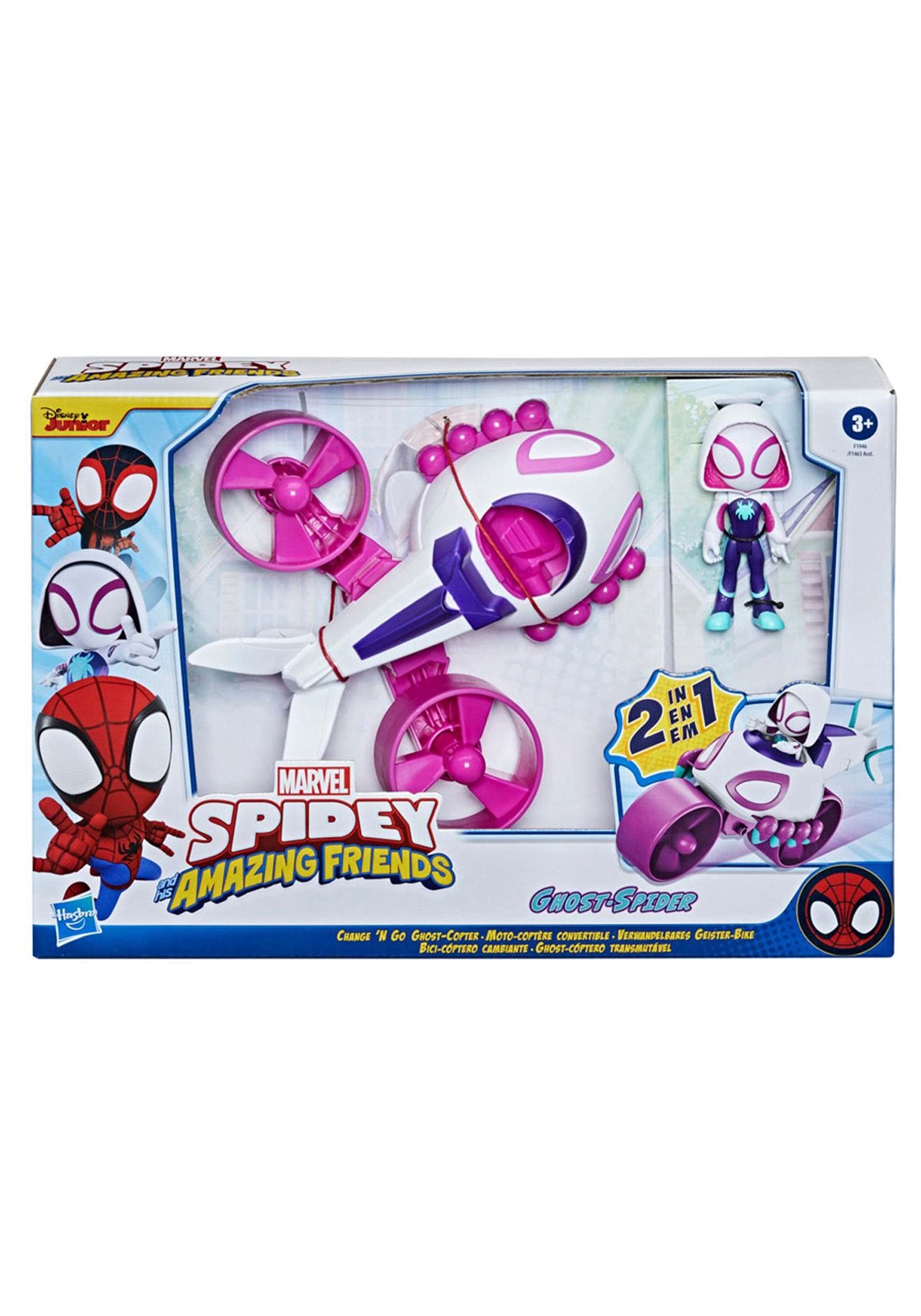 Hasbro Spidey E I Suoi Fantastici Amici: Veicolo Convertibile 2-in-1 Con Action Figure Spidey Da 10 Cm, Per Bambini 3+ Anni