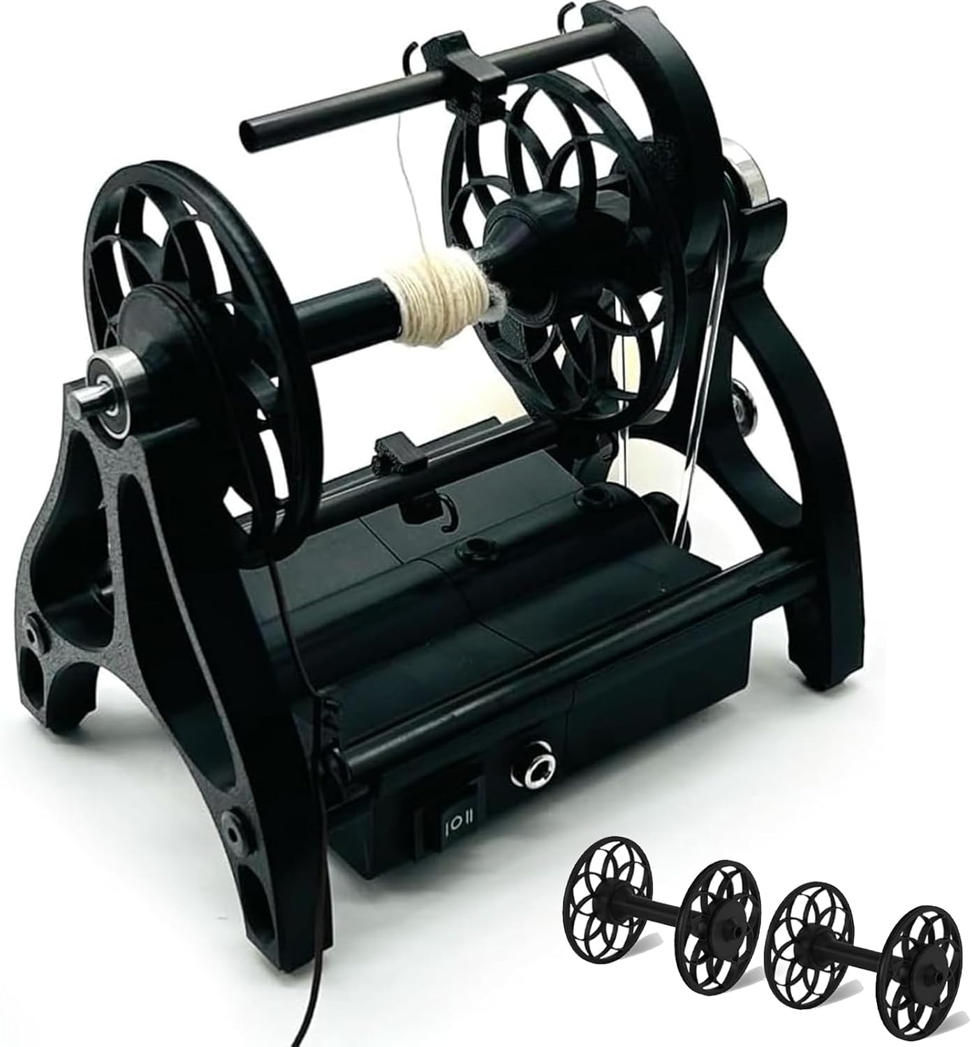 12V Adjustable Electric Fiber Spinning Wheel - Professional Yarn Spinning Wheel Kit 800rpm Maximum Speed,No Installation Required Spinning Wheel for DIY Artisans Yarn Weaving