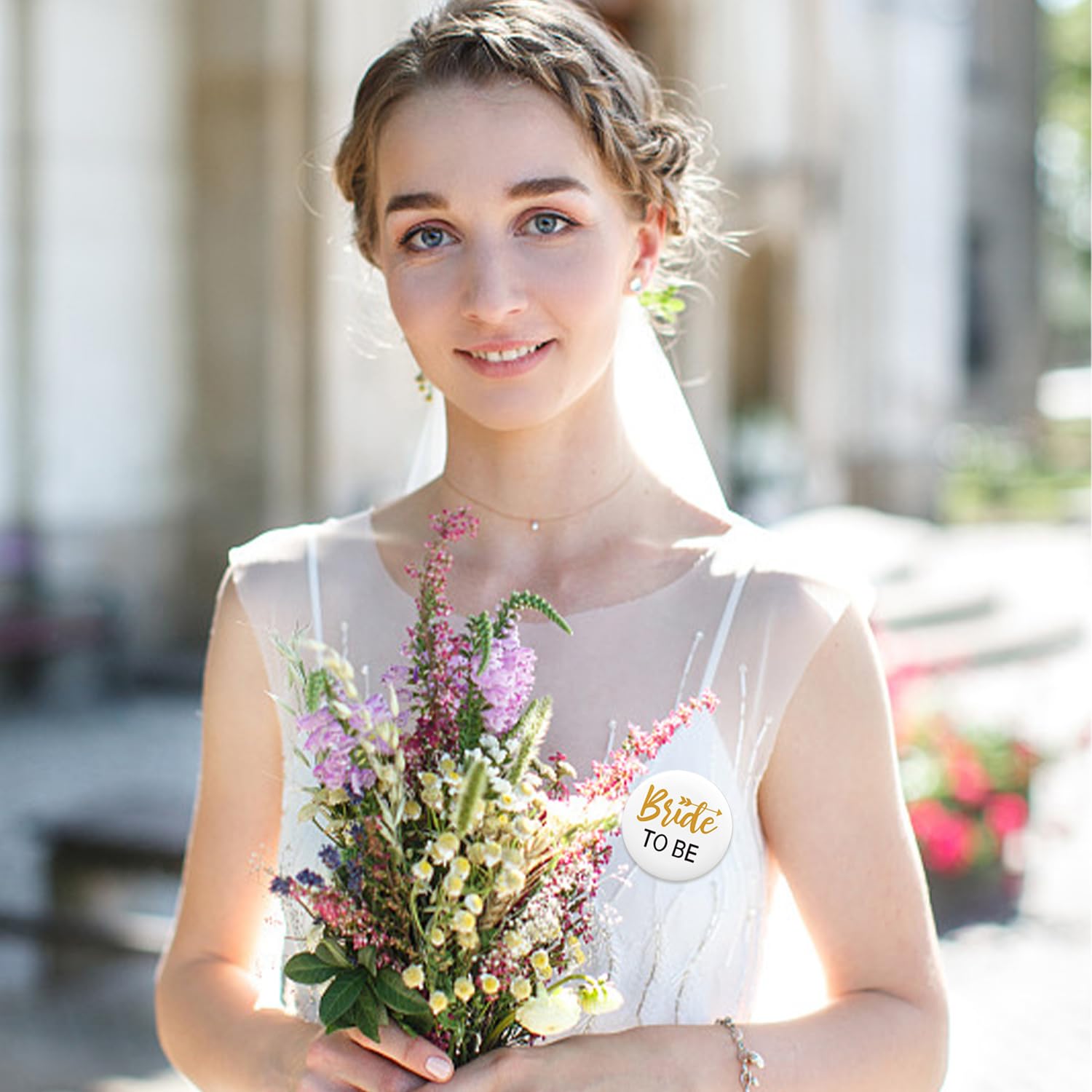 7 insignias para mujer, accesorios para novia, accesorios de despedida de soltera, botones de novia, insignias de plástico para damas de honor, accesorios para ropa de mujer