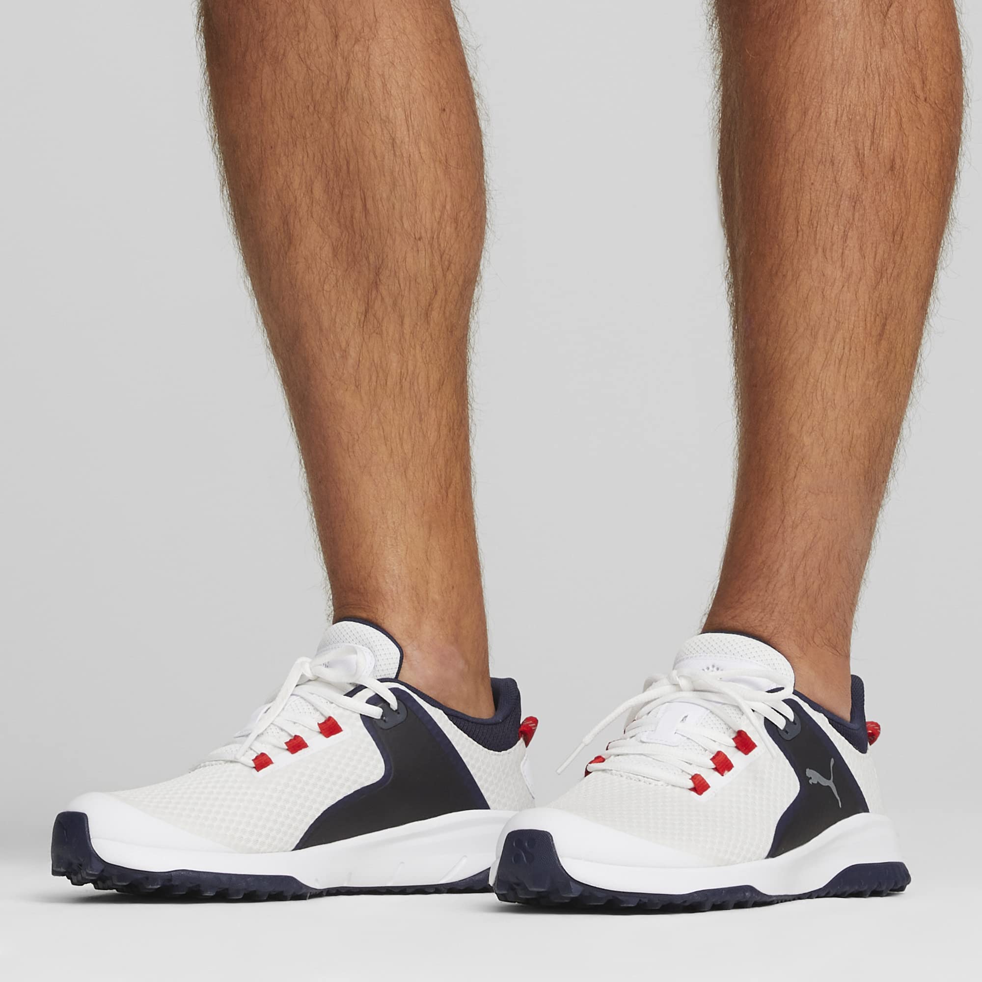 PUMA Fusion Grip, Buty do golfa Mężczyźni, Puma Biały Puma Srebrny Puma Navy, 44 EU