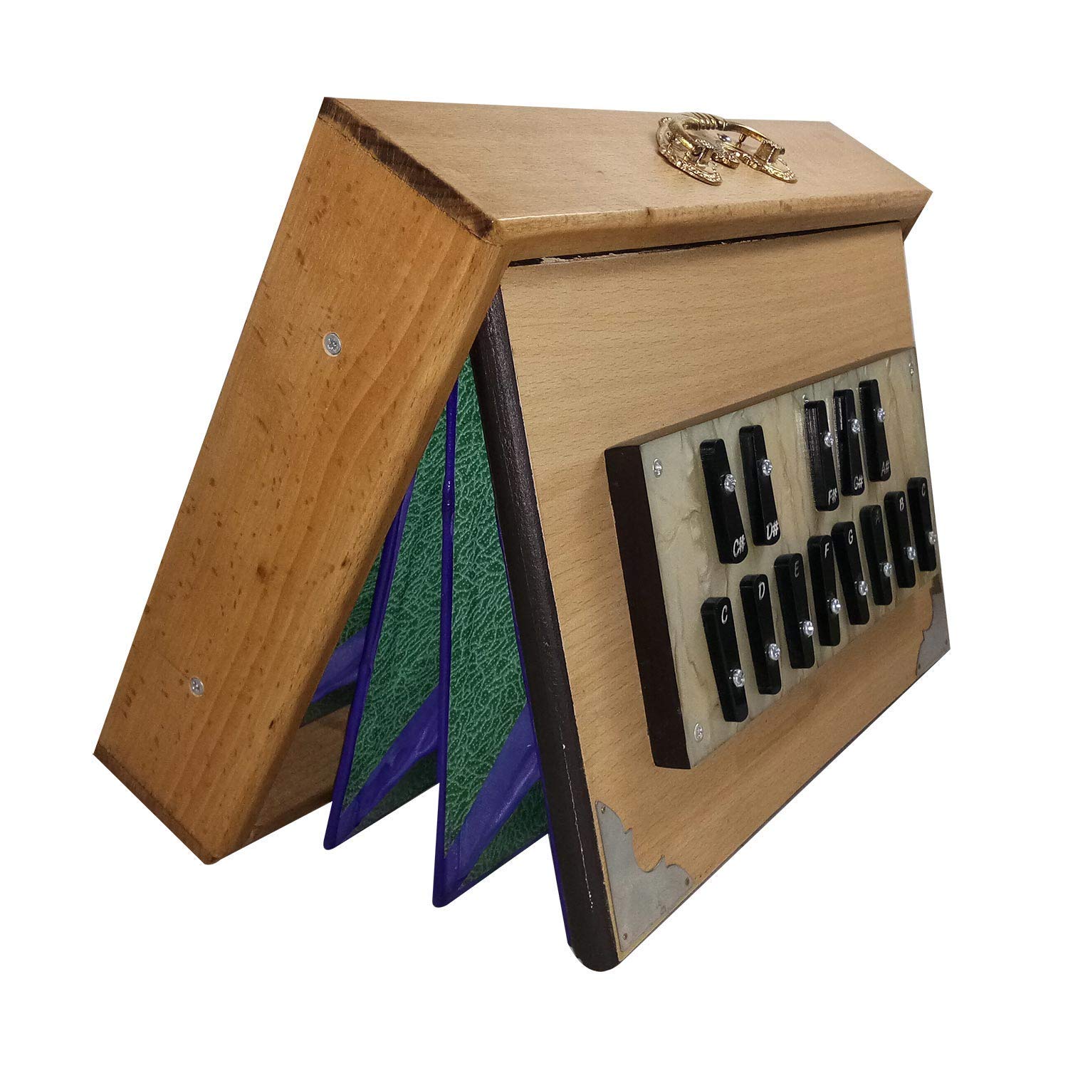Professional Handmade Wood Shruti Box with Bag (Cream) shruthi box radel,shruthi box pedal,Shruthi Indian Musical Instrument,shruti box music,indian shruti box shruti box