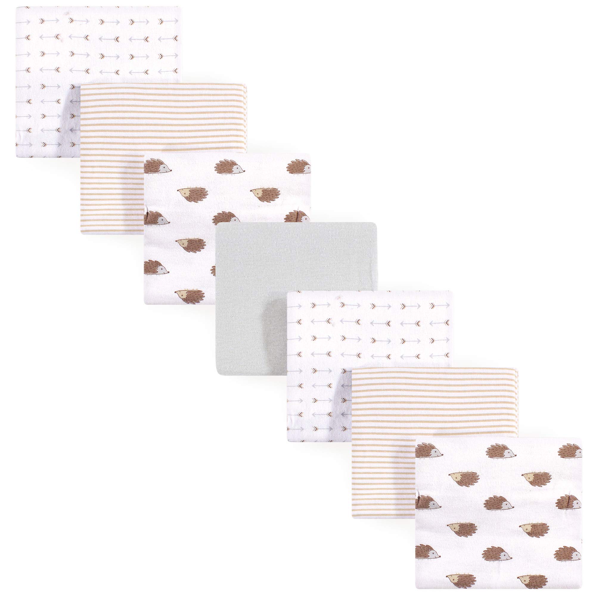 Hudson Baby Unisex Baby Cotton Flannel Receiving Blankets Bundle, Hedgehog, One Size