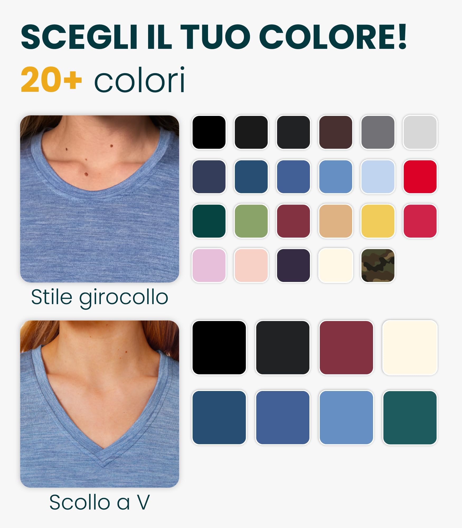 Merino.tech 100% Merino T Shirt Damen - Merinowolle Sport Wandern Thermoshirt Damen + Wandersocken (Medium, Denim V-Neck)