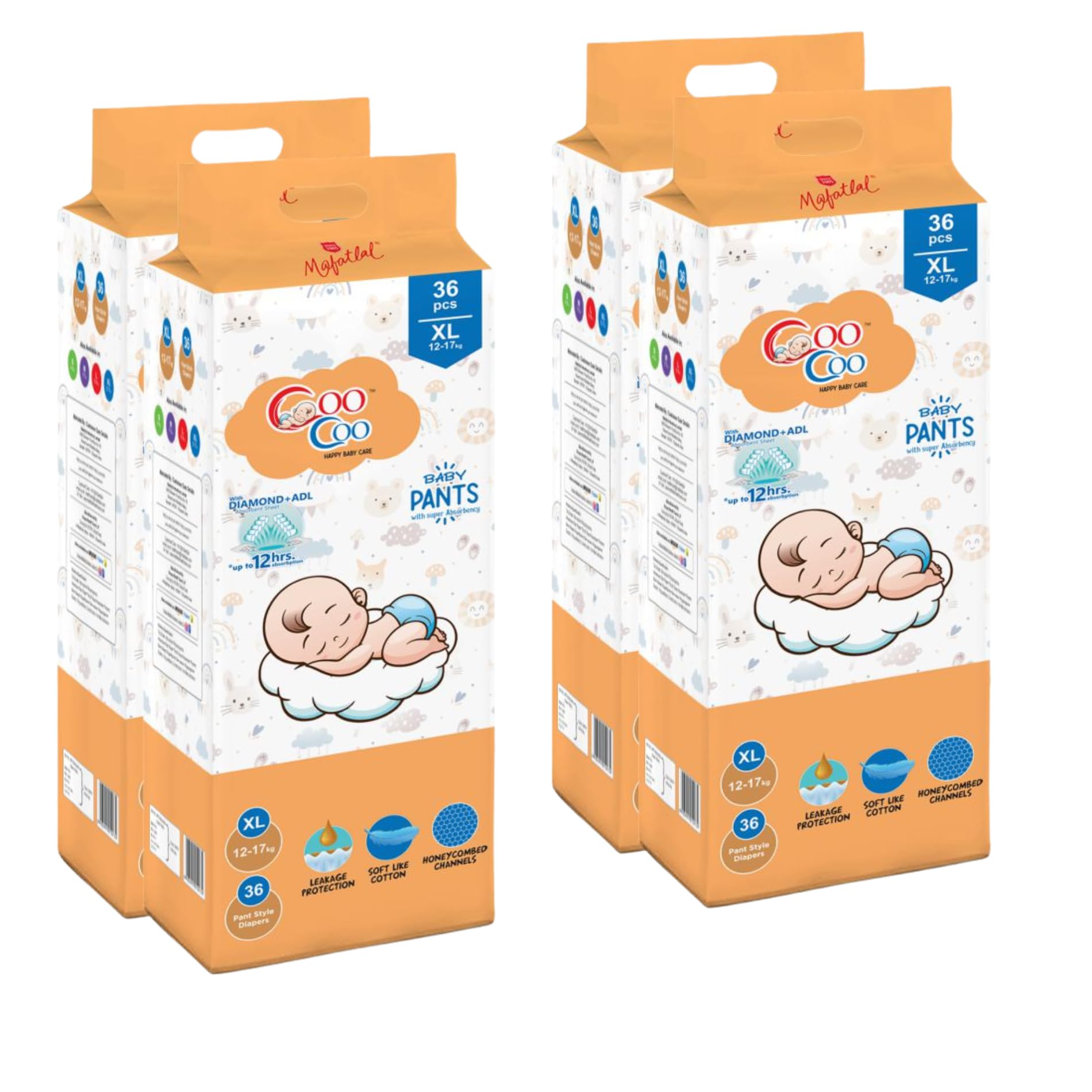 Coo Coo By Mafatlal Extra Dry Baby Pull-Up Diaper, Size XL, 144 17 kg - Image 1