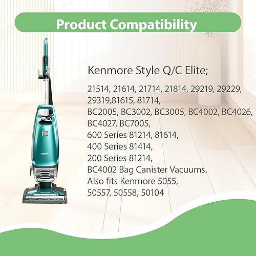 Miniatura 3 de Paquete de 8 bolsas de vacío Kenmore 53292 tipo QC HEPA de repuesto para Kenmore 600 400 200 700 800 Series 81615 81214 81414 81714 21814 BC3005