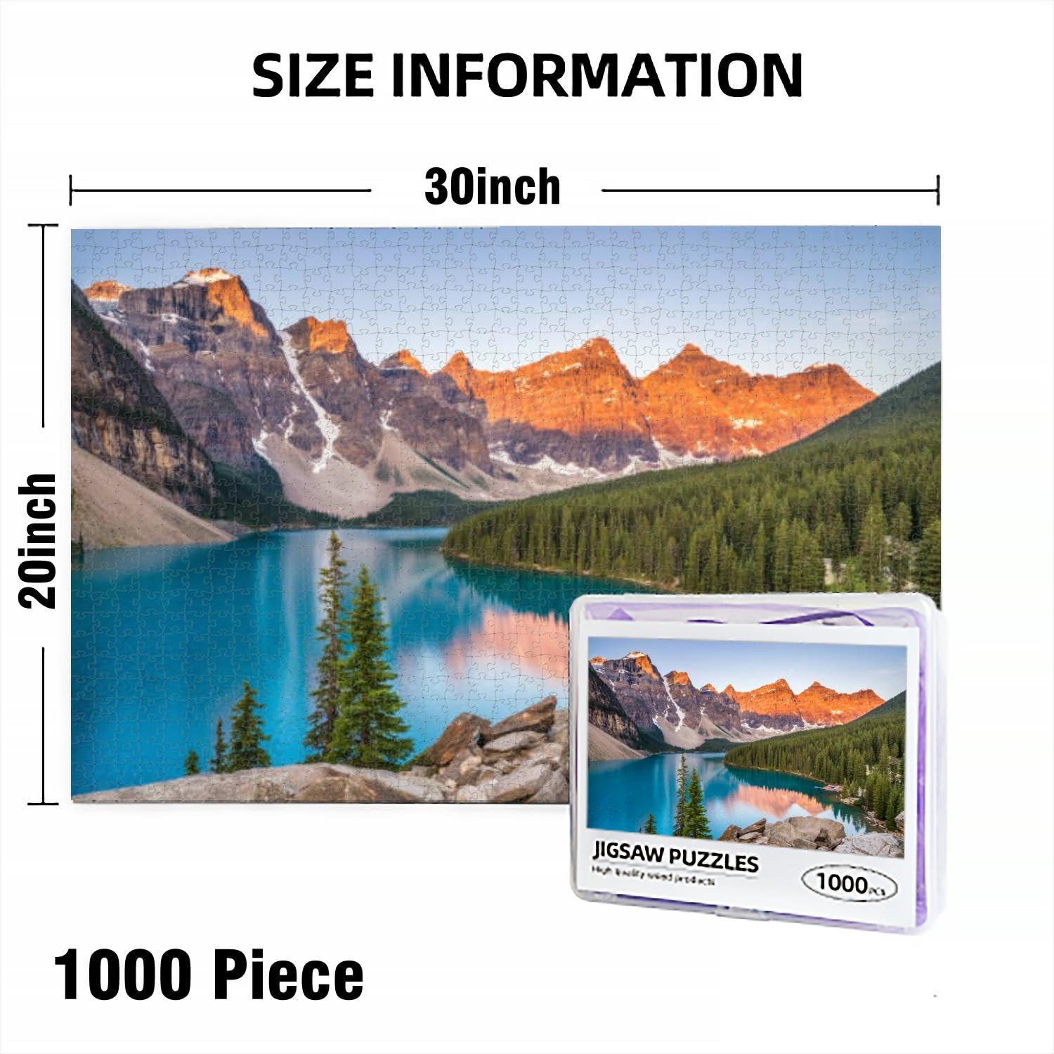 1000 Teile Puzzle Für Erwachsene – Morraine Lake Sonnenaufgang, Premium Qualität