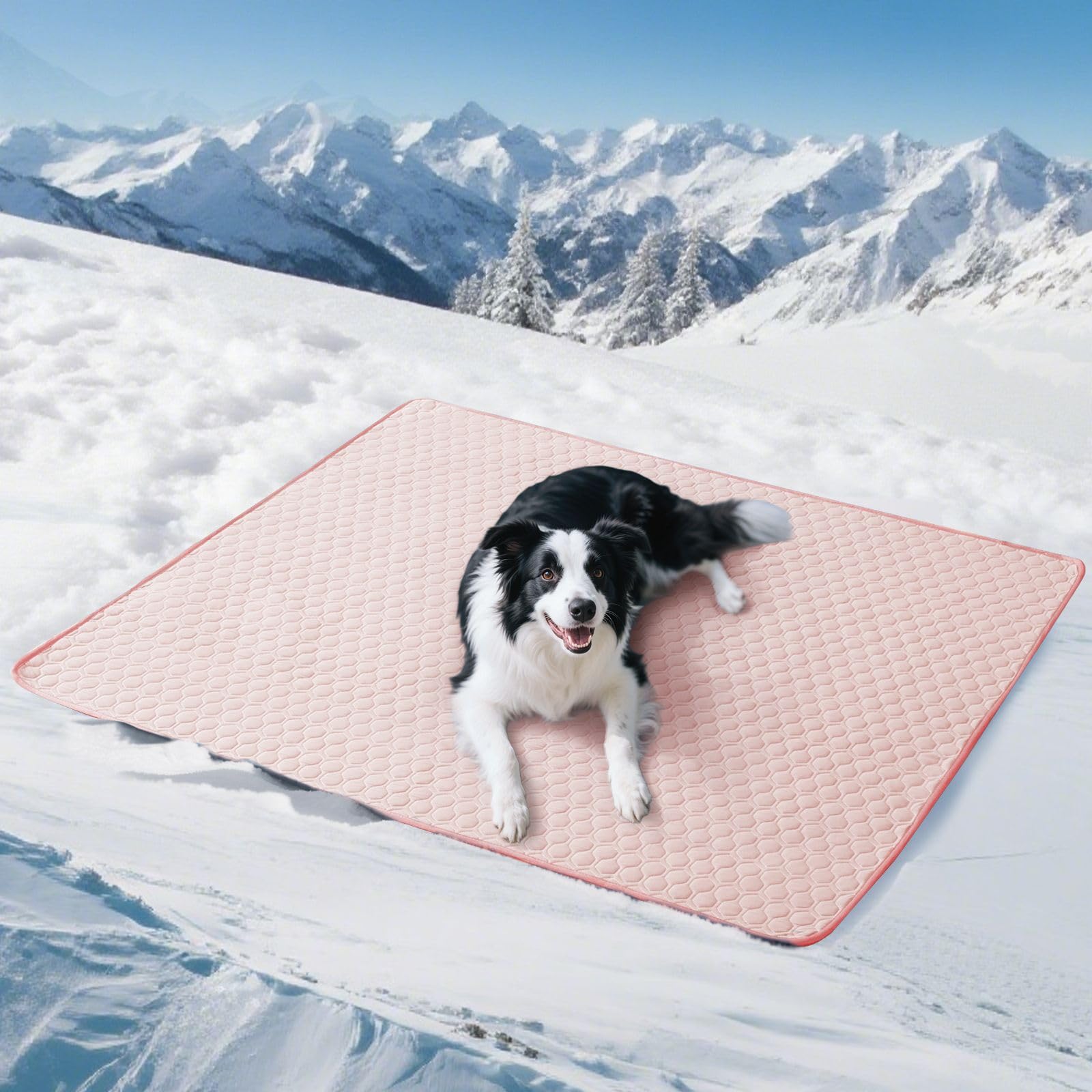 Soulbond Cooling Mat for Extra Large Dogs - 60"x80" Washable Cooling Pad for Puppy, QMAX>0.3, Anti-Slip Bottom, Portable Summer Pet Cool Kennel Bed