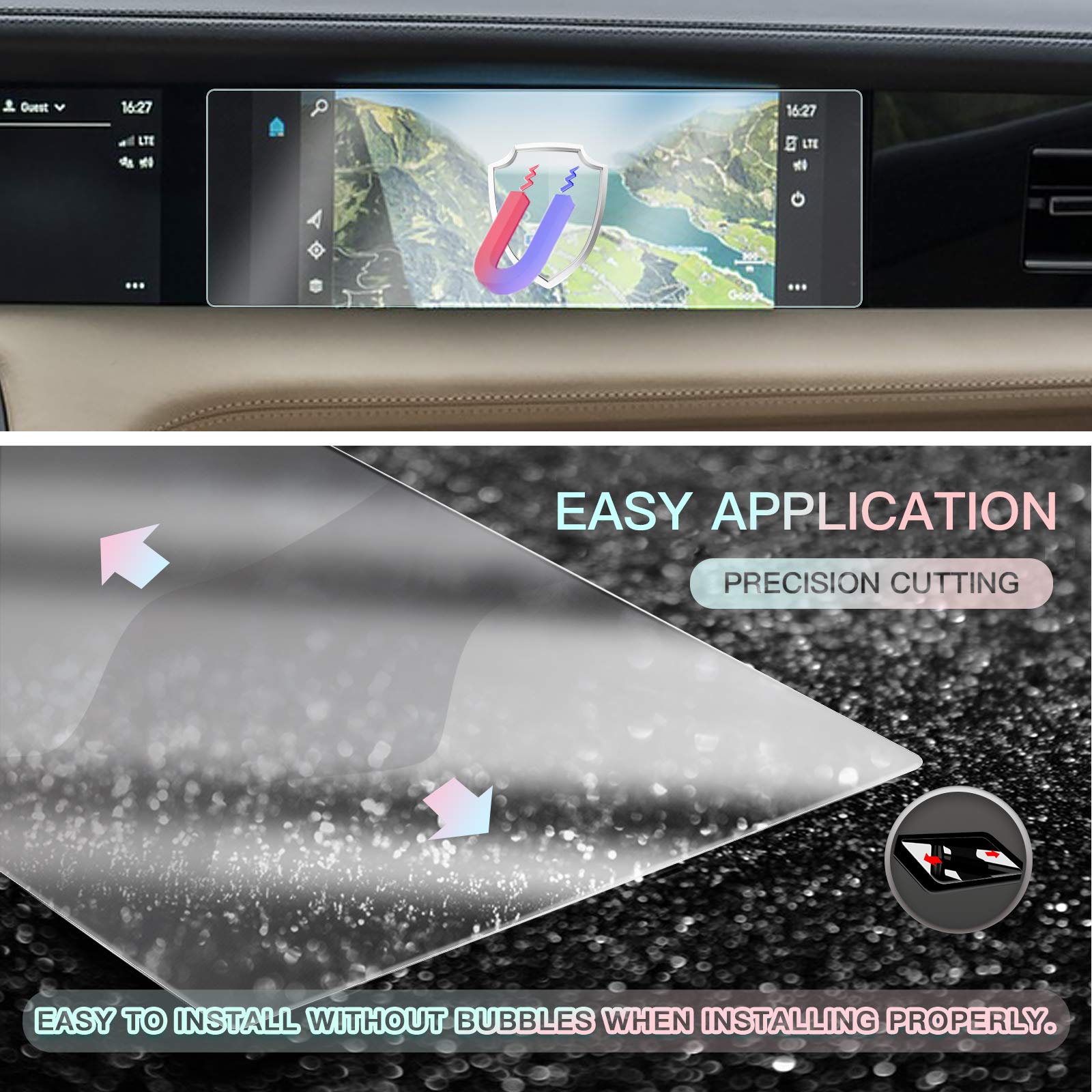 Film Protection Écran Navigation Porsche Macan 2019-2024 - Verre Trempé 9H, 10,9 Pouces, Anti-Rayures - 6