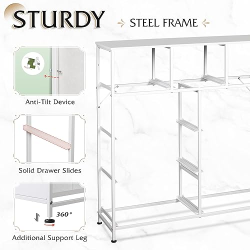 Miniatura 7 de WLIVE. Cajonera de tela de 9 cajones, torre de almacenamiento para dormitorio, pasillo, armario, organizador de cajones alto para dormitorio con