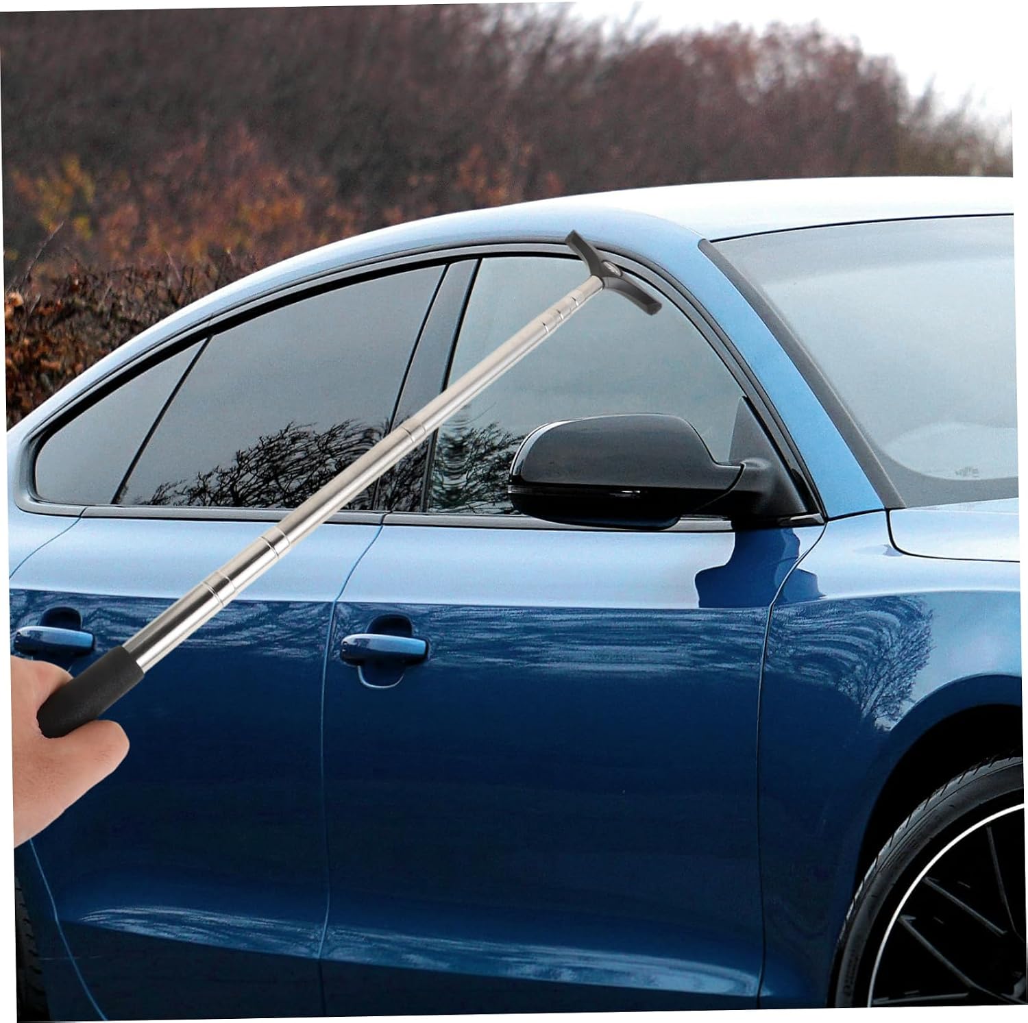 Unomor Extendable Handle Car Windshield Cleaner Tool Rain Rearview Mirror Wiper Defogger