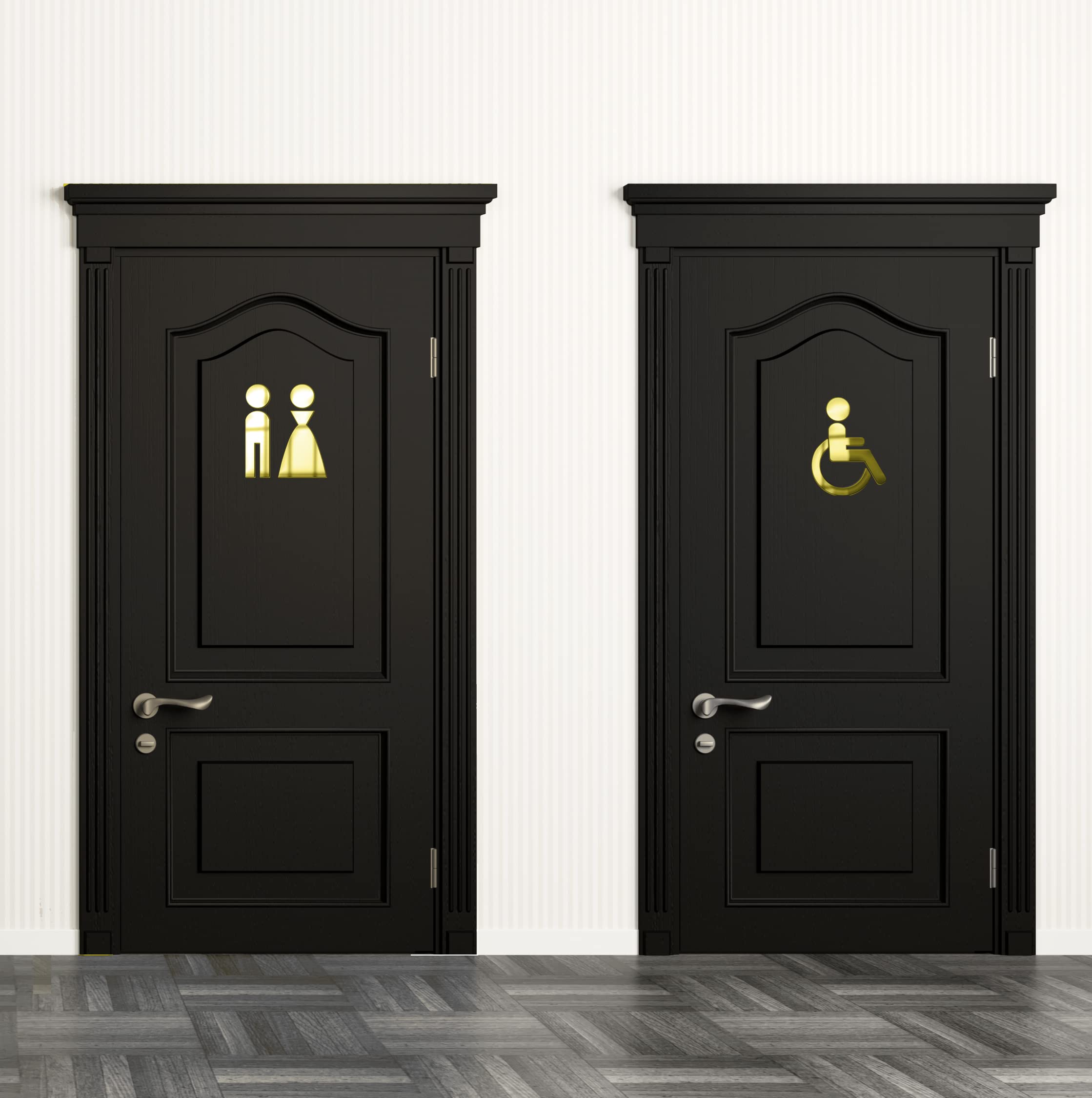Targa Per Porta WC Con Specchio Servewell - Infrangibile In Acrilico 3mm - 12 Cm - Per Cameretta Bambini - 2