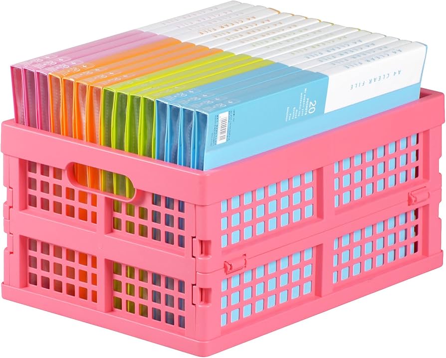 Amazon.co.jp: 折りたたみコンテナ フレックス A4 FIT 収納ボックス ピンク