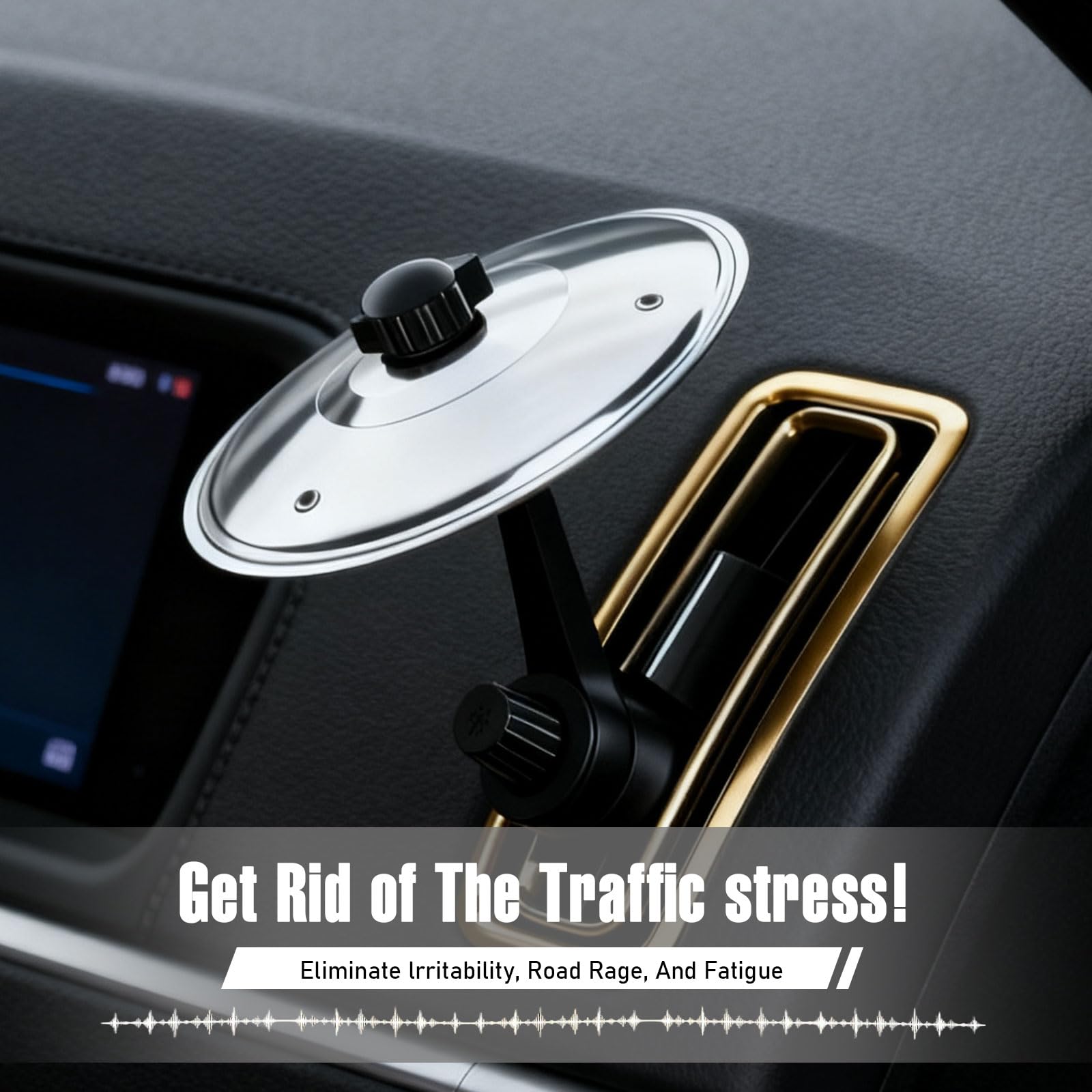 Platillo Bateria para Coche, Tambores de Aire Platillo para Coche, Mini Cymbale de Crash pour Voiture, Aplica a Ritmo Música Cambia Mejorar Ambiente Entretenimiento Automóvil (Plata)