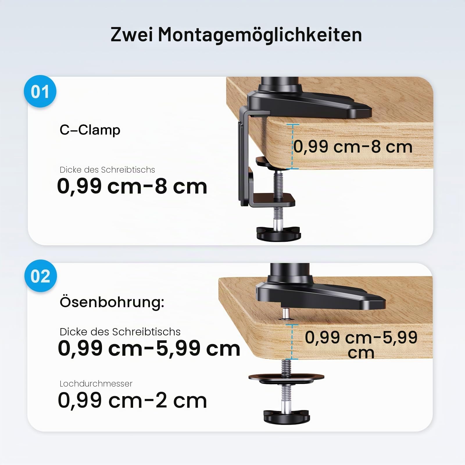 HUANUO Monitor Halterung 3 Monitore für 17-32 Zoll Bildschirme, Bildschirmhalterung 3 Monitore Höhenverstellbar, Monitorarm, Tragen Sie 8 kg pro Arm, Schwarz Gaming