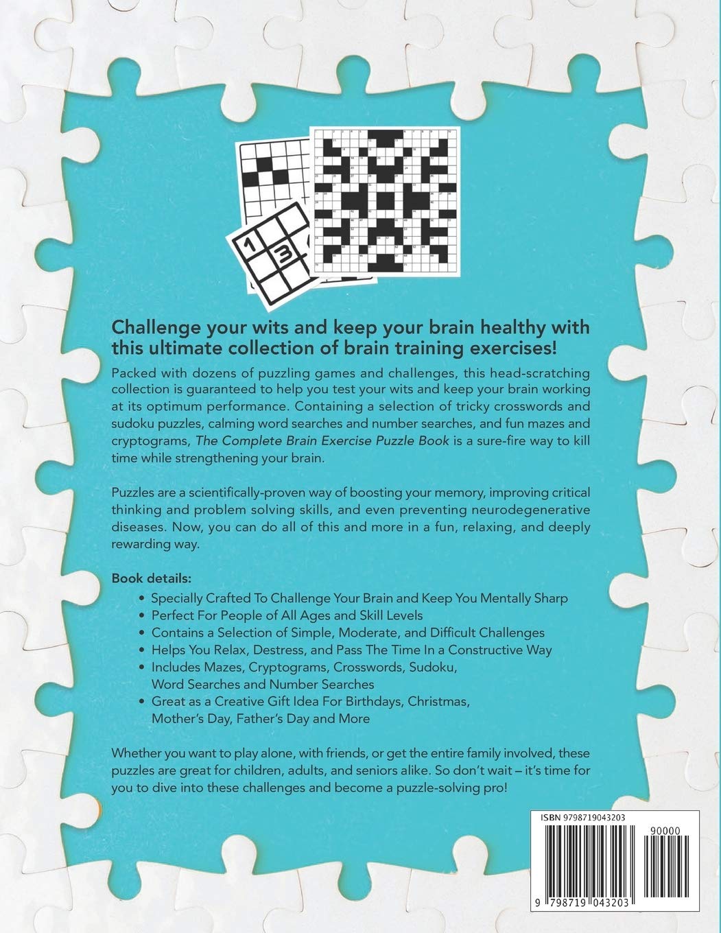 The Complete Brain Exercise Puzzle Book for Adults: Fun & Challenging  Puzzles, Sudoku, Crosswords, Cryptograms and More to Test Your Skills &  Keep Your Brain Healthy (For Both Beginners and Pros): Amazon.co.uk: