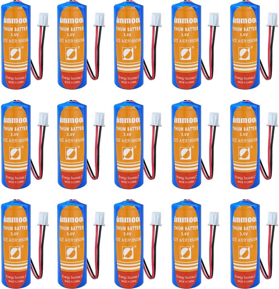 QULONG (15-Pack) ER18505M 3.6V 3200mAh Non-Rechargeable Lithium Battery ER18505H (with 2.54 White Plug)