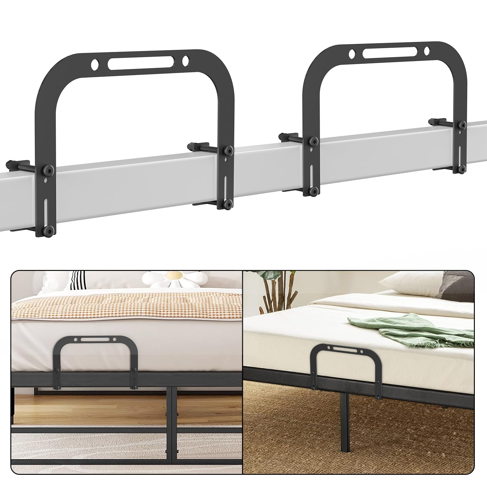 Mattress Slide Stopper, DELLAN Non-Slip Gripper Retainer Bar, Mattress Holder for 1.5 "x 2.9" Bed Frame to Prevent Sliding (2 Pack)