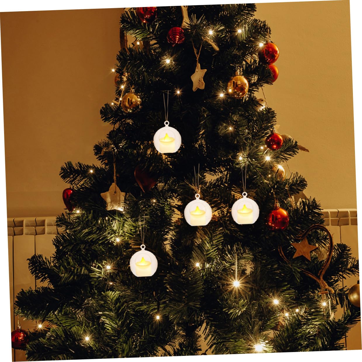 Lurrose Boules de Noël Transparentes à Remplir 20 Pcs Boules Creuses en Plastique 8 CM Décorations Suspendues pour Fêtes Mariages et Anniversaires Ornements pour Bougies et Fleurs