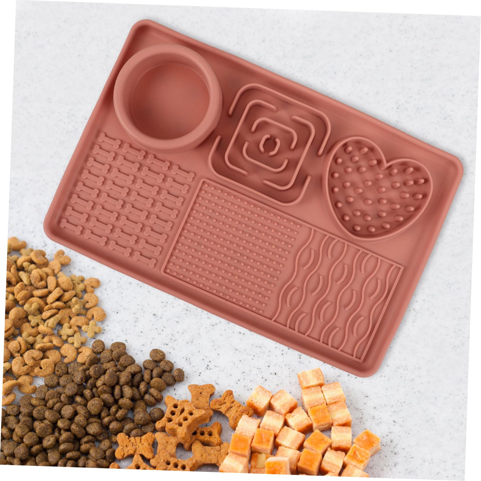 INOOMP 5stücke Hundeslow-futtermatte Saugnapf Langsame Fütterung Pad Für Haustiere Großes Rutschfestes Design Zur Langsamen Für Stressabbau Und Beschäftigung