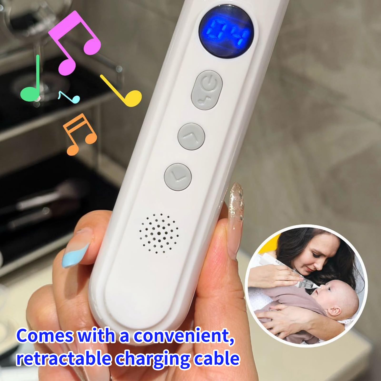 Aspirador Nasal Eléctrico Infantil Impermeable con Música Relajante