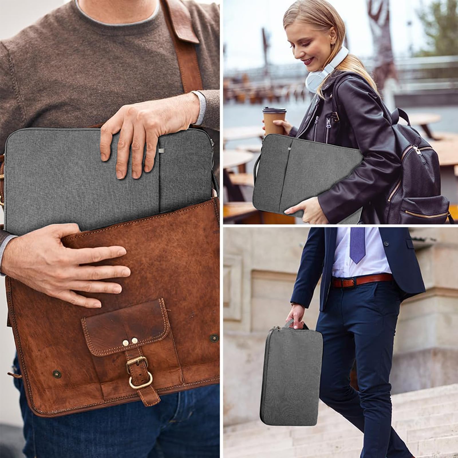 Flintronic Torba na laptopa o przekątnej ekranu 14", etui na laptopa z uchwytem, wodoszczelna, etui na laptopa, etui kompatybilne z MacBookiem / Huawei / Acer / Asus / HP / Dell / Lenovo/Samsung