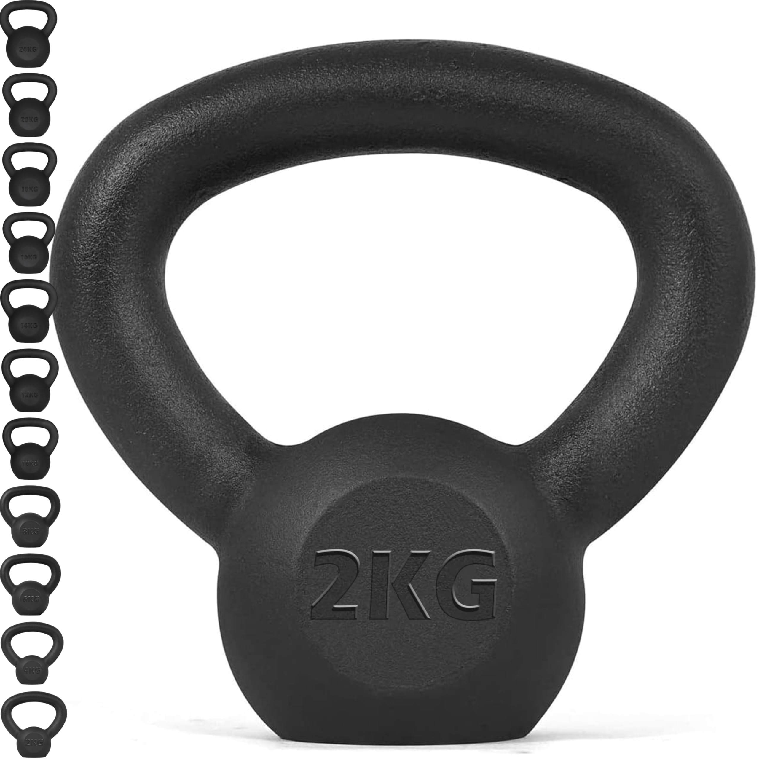 Senshi Japan Cast Iron Kettlebell, Cardio, Home & Functional Training, Muscle Building (2KG)