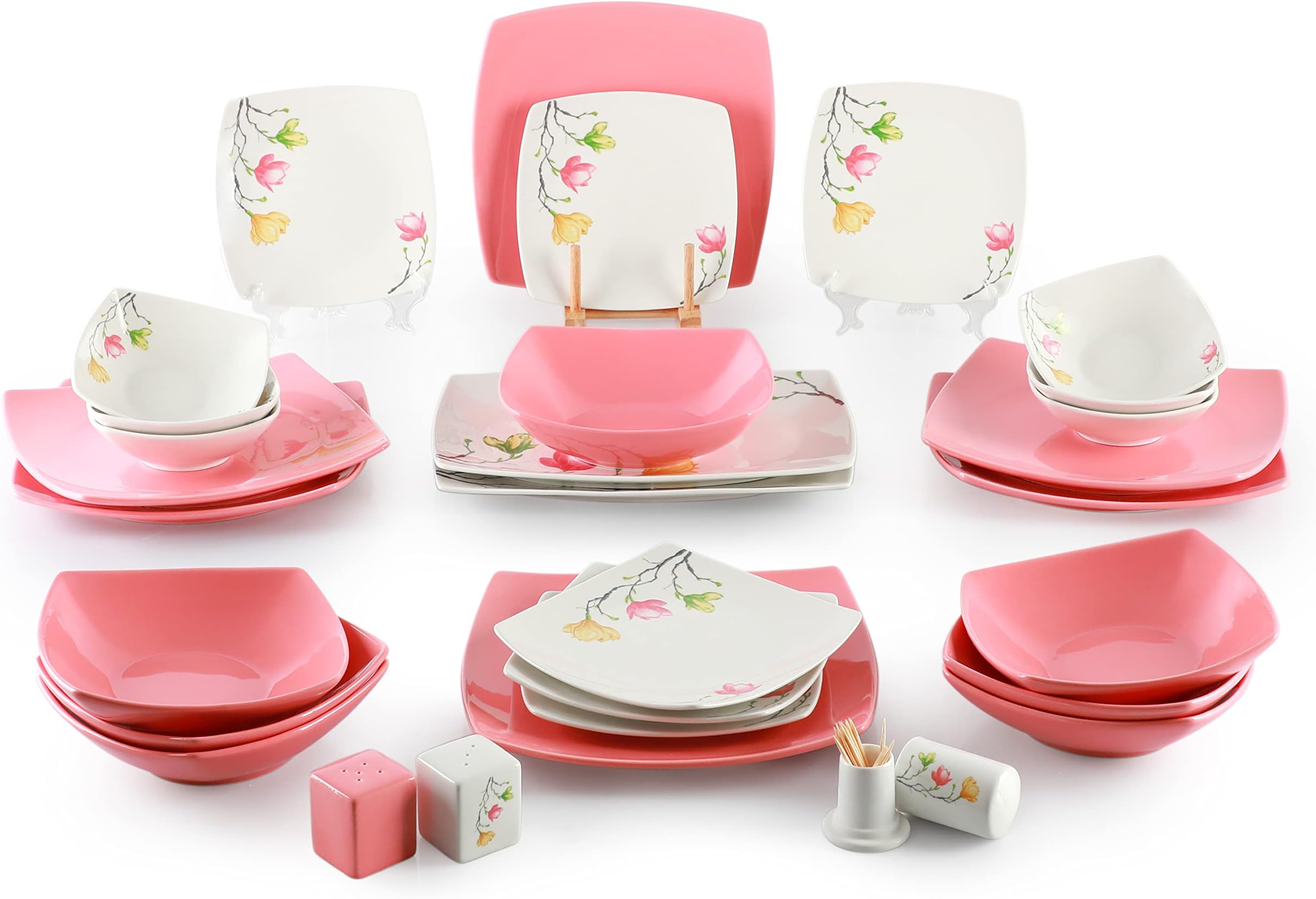 LIFE SMILE Dinner Set, 30 Pieces Porcelain Dinner Set Microwave Safe Tableware Set | Dishwasher Safe dinner serving set for 6 (Design-6)